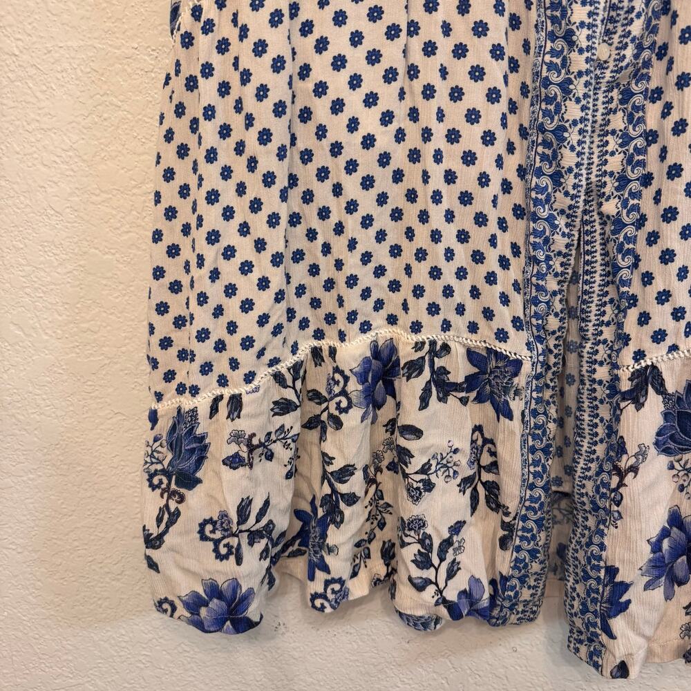 Farm Rio Floral Maxi Skirt Lined Size Medium Coastal Resortwear Vacation - Picture 6 of 9